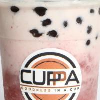 Strawberry Green Milk Tea · Large size.  House made  Strawberry syrup from real strawberries , freshly brewed Green Tea,...