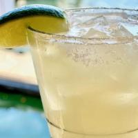 Classic Margarita · Cazadores reposado, fresh lime juice,  orange liqueur, agave simple, salted rim over ice
