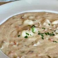 Clam Chowder Bowl · Creamy New England style chowder, house-made with clams, bacon and fresh vegetables & a bret...