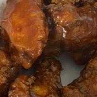 Fried Bbq Party Wings  · 10 piece crispy fried party wings with bbq sauce.