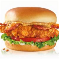 Gold Digger Hand Breaded Chicken Sandwich · A tender all-white meat chicken breast fillet, hand battered and breaded, topped with sweet ...