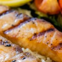 ADD SALMON SKEWER · just 1 piece only comes with top of the salad