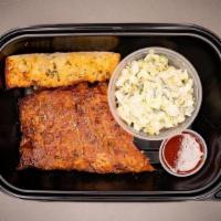 1/3 Rack Pork Rib Combo Meal · 1/3 Rack Ribs Boxed Meal - Includes choice of side, garlic bread, sauce and fixins