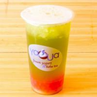 Kiwi Apple Bubble Tea · Refreshing green tea with a squirt of fruit juice. non-dairy.
