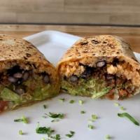 Beyond Burrito (Vegan) · Vegan Rice, Vegan Beans, Lettuce, Beyond Beef, Pico De Gallo and Salsa Verde.