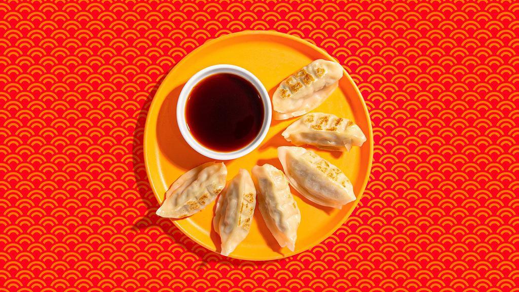 Pan-seared Dumplings · Crispy seared dumplings.