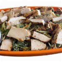 Grilled Chicken Salad · 1 Cup Power Blend, 1 Cup Spinach, 4oz Grilled Chicken, Served w/ Salad Dressing