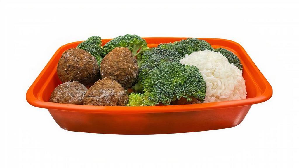 Plant Based Meatball · 1 Meatball = 1 ounce. Pick Protein Amount, Choice of Carb, Choice of Veggie. Add Extras or Side Sauces