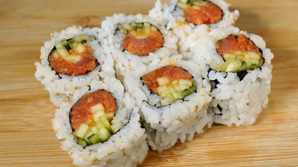 Spicy Tuna roll · Spicy tuna cucumber inside out sesame