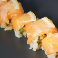 S&T roll · Spicy Tuna cucumber scallion topped salmon&lemon