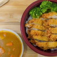  Chicken katsu Curry rice    · Deep fried chicken fillet with curry.