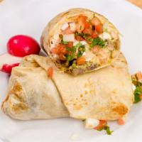 Burrito (Regular) · Rice, beans and fresh salsa. Your choice of meat.