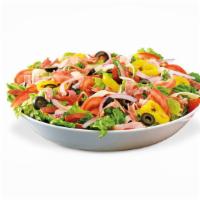 Classic Italian Sub Salad (Full) · Pepperoni, salami, capicola, ham, mozzarella, black olives, tomatoes, onions, red wine vinai...