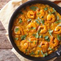 Shrimp Curry · Shrimp cooked in thick curry sauce