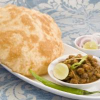 Chole Bhature · Organic garbanzo beans with fried bread.