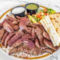 Lamb Gyro Sandwich
 · Tender lamb beef mixture served with served with fresh romaine lettuce, tomatoes, veggie mix...