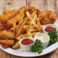Appetizer Combo · Famous combo platter served with four pieces of buffalo wings, jalapeno poppers, and mozzare...