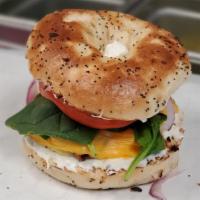 Bacon, Sausage & Egg · Choice of bagel, sausage, bacon and egg, cheese, condiments, veggies and salt or pepper