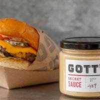 Secret Sauce · Shhh! It’s a secret. 12 oz jar. Served with our Cheeseburger (not included).