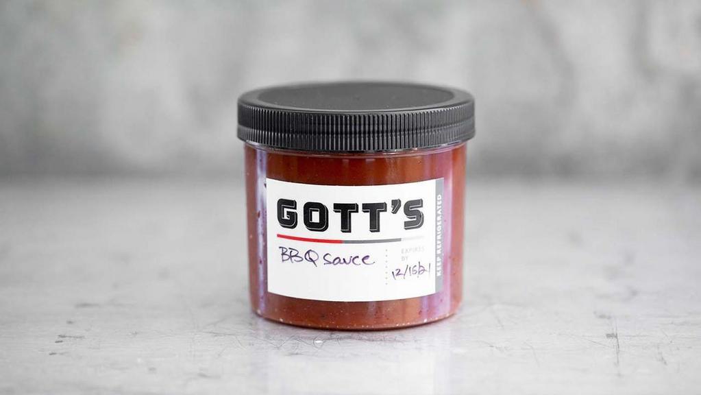BBQ Sauce · House-made with ketchup, brown sugar, white vinegar, Worcestershire sauce, yellow mustard, chili powder, black pepper, ginger, allspice, cayenne, mace and honey. 12 oz jar.