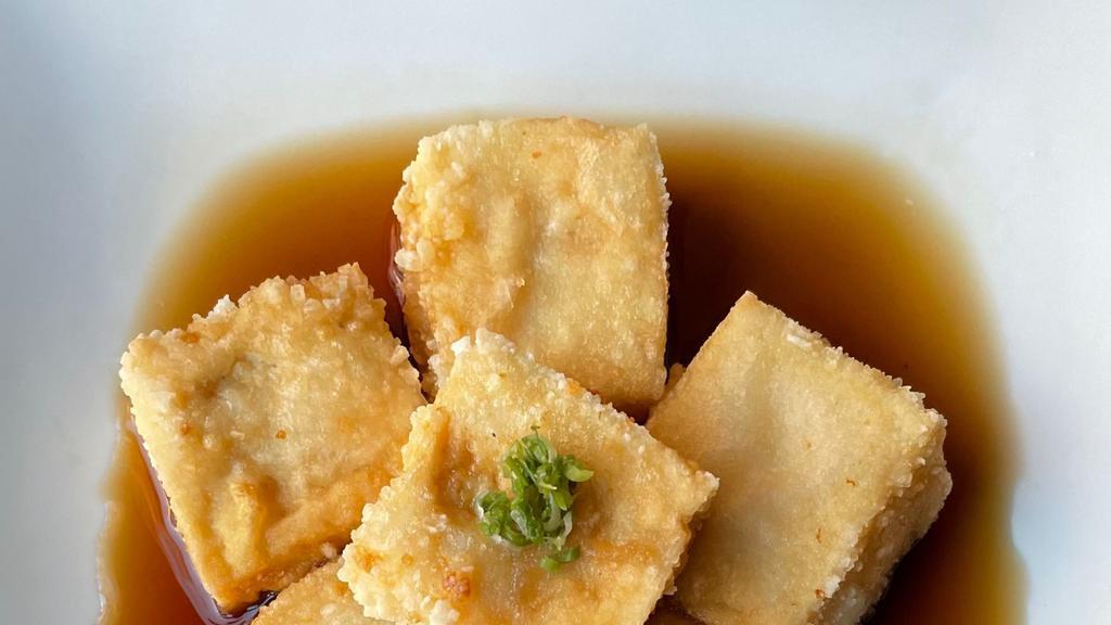 Agedashi Tofu · Deep fried tofu with tempura broth