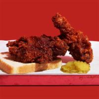 Nashville Hot 2 Piece Dark Meat Chicken · Nashville-style spicy hot, crispy fried chicken leg and thigh with coleslaw and your choice ...