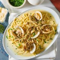 Linguine and Clams · With mushrooms steamed clams and baby clams served in a red or white clam sauce.
