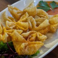 Crab Rangoon · Creamy & Tasty bites! Crabmeat and crabstick with cream cheese, carrot, and green onion in a...