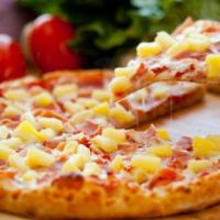 49ers Pizza · Delicious chicken pizza with bacon, pineapple, red onions and BBQ sauce.