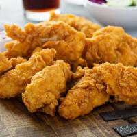 Chicken Tenders · Five pieces crispy golden chicken tenders.