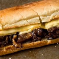 Philly Cheese Steak · Juicy steak slices, creamy cheese, mushrooms, onions, and bell peppers loaded onto fresh bre...