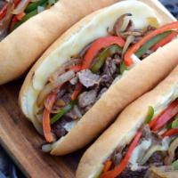 Jalapeno Philly Cheese Steak · Juicy steak slices, fresh spicy jalapeno, creamy cheese, mushrooms, onions, and bell peppers...