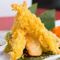 Shrimp & Veggie Tempura · Shrimp and veggie lightly battered and deep-fried.