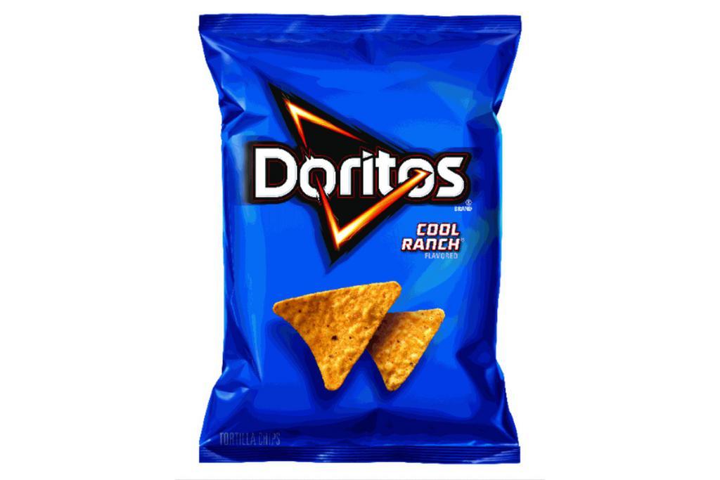 Doritos®  Cool Ranch® (260 Cals) · The iconic intense tanginess of Doritos® Cool Ranch® Flavored Tortilla Chips. Doritos® flavors ignite adventure and inspire action. Are you ready? If so, crunch on.