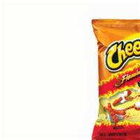 Cheetos®  Crunchy Flamin' Hot (330 Cals) · Hot, spicy flavor packed into crunchy, cheesy snacks. CHEETOS® Crunchy FLAMIN’ HOT® Cheese F...