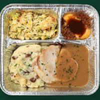 TV Dinner Roasted Turkey · Hearty meals made in-house, frozen in retro-style trays, and ready to pop in the oven when y...