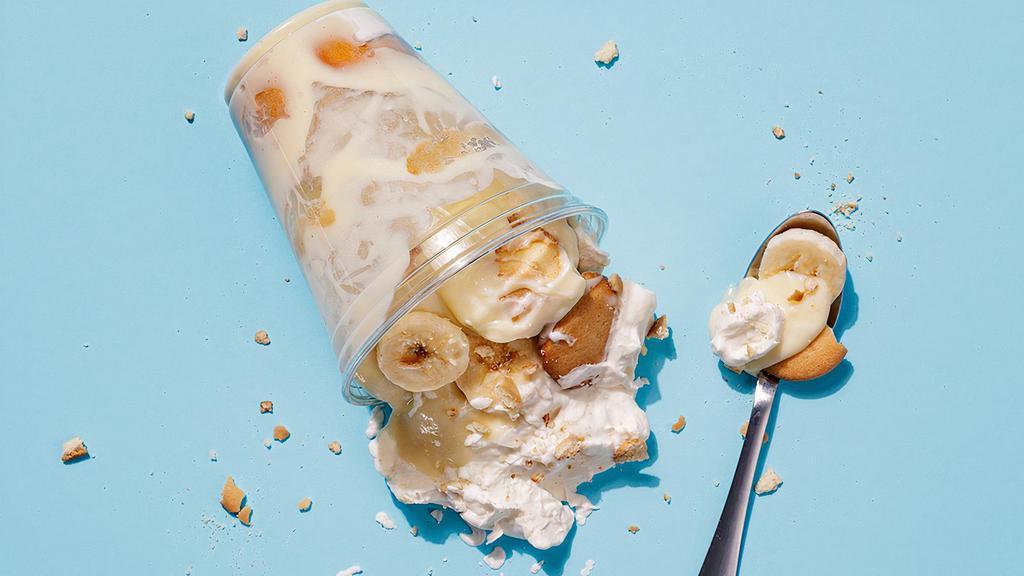 Banana Pudding · topped with old school nilla wafers, sliced banana + housemade whipped cream
