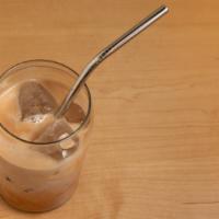 Iced Dandelion Mocha-12 oz. · Single-origin Ritual Coffee;
Single-origin Dandelion ground chocolate Camino Verde - Ecuador...