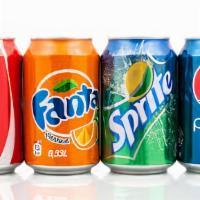 Can Soda · Coke, diet coke, sprite, orange.