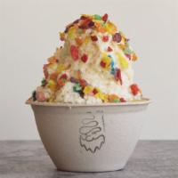 REG SIZE SP: Cereal Killer · cereal snow shaved snow topped with sweet milk glaze and fruity pebbles