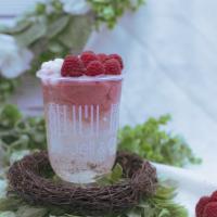 Raspberry Swirl  · Vegan. Crystal sugar base, bing fen, organic raspberry, jam, fresh raspberry, and Glutinous ...