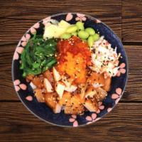Hamachi Don (Yellowtail Bowl) · Juicy yellowtail sashimi over rice or salad