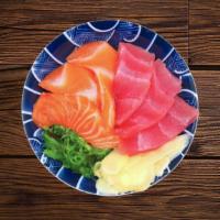 Sake & Tekka Don (Salmon & Tuna Bowl) · Mix of rich salmon and fresh tuna sashimi over rice or salad