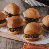 6 Original Roadies · if Top 40 had a taste, this would be it—mini steakhouse burger and classic pickle