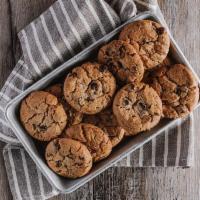 Dozen Chocolate Chip Cookies · Twelve fresh baked chocolate chip cookies.