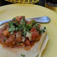 Meat Soft Taco · Each taco is served with your choice of meat on corn tortillas and topped with pico de gallo...