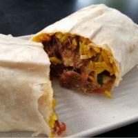 Chile Relleno Burrito · Mouthwatering burrito made with rice, beans, chile relleno, and salsa.