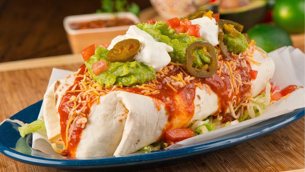 Beans, Rice, Avocado, Lettuce, Tomato & Salsa Burrito · Mouthwatering burrito made with rice, beans, avocado, lettuce, tomato, and salsa.