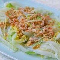 F1.	Steamed Baby Cabbage w/ Garlic 蒜茸蒸津白 · Contains garlic and dried shrimp on top. My cabbages!