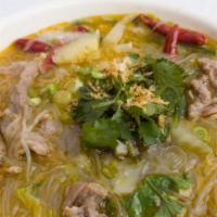 Szechuan Chili Fish Soup · Spicy.  In a spicy numbing Szechuan peppercorn oil broth with garlic,  ginger, hot peppers, ...